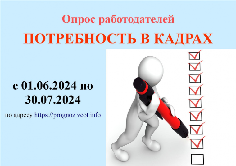 Проводится Всероссийский опрос работодателей о перспективной потребности в кадрах. Проводится Всероссийский опрос работодателей о перспективной потребности в кадрах.